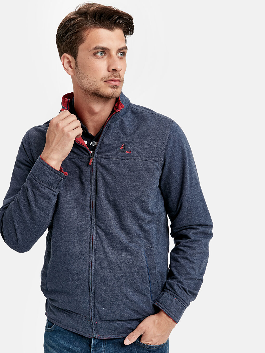 معطف أحمر رجال-1