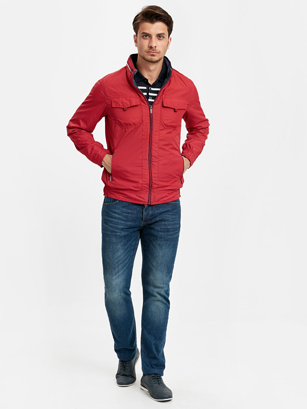 معطف أحمر رجال-5