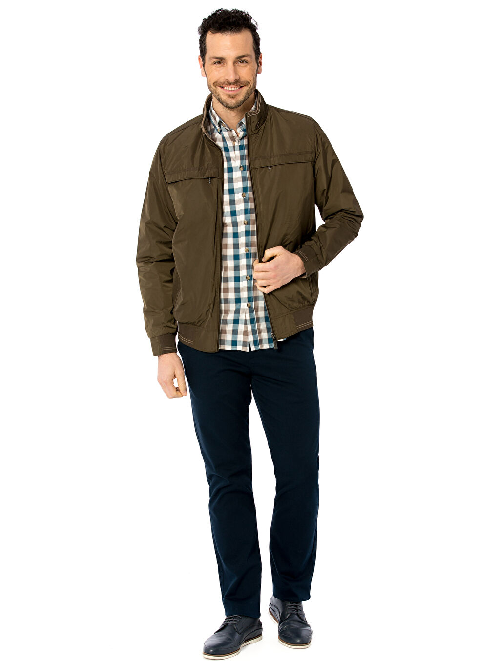 Haki Çift Taraflı İnce Mont-4