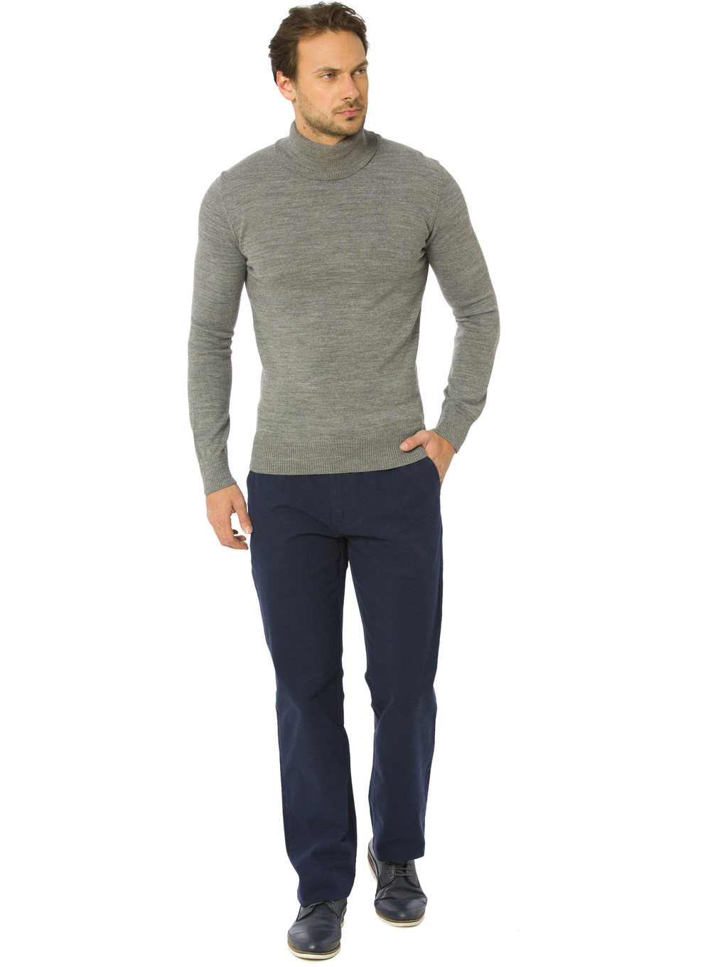 Lacivert Ekose Chino Pantolon