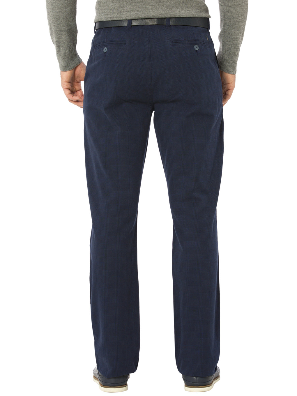 Lacivert Ekose Chino Pantolon-1
