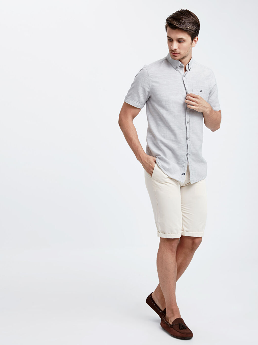 قميص رمادى رجال-2