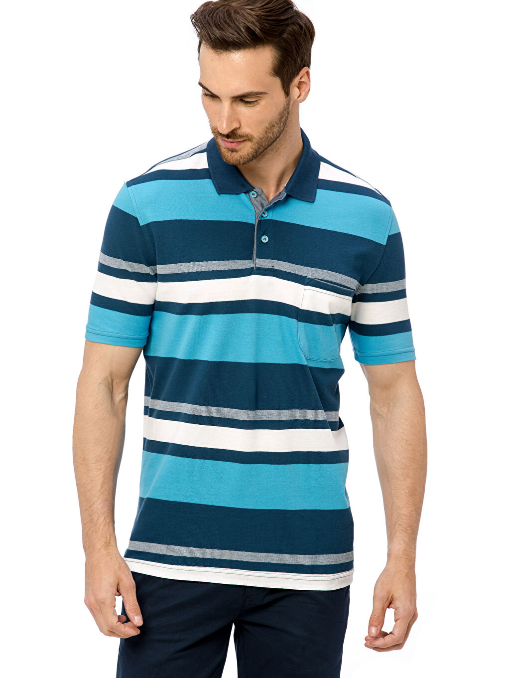 Beyaz-Açık Gri-Altın Tişört