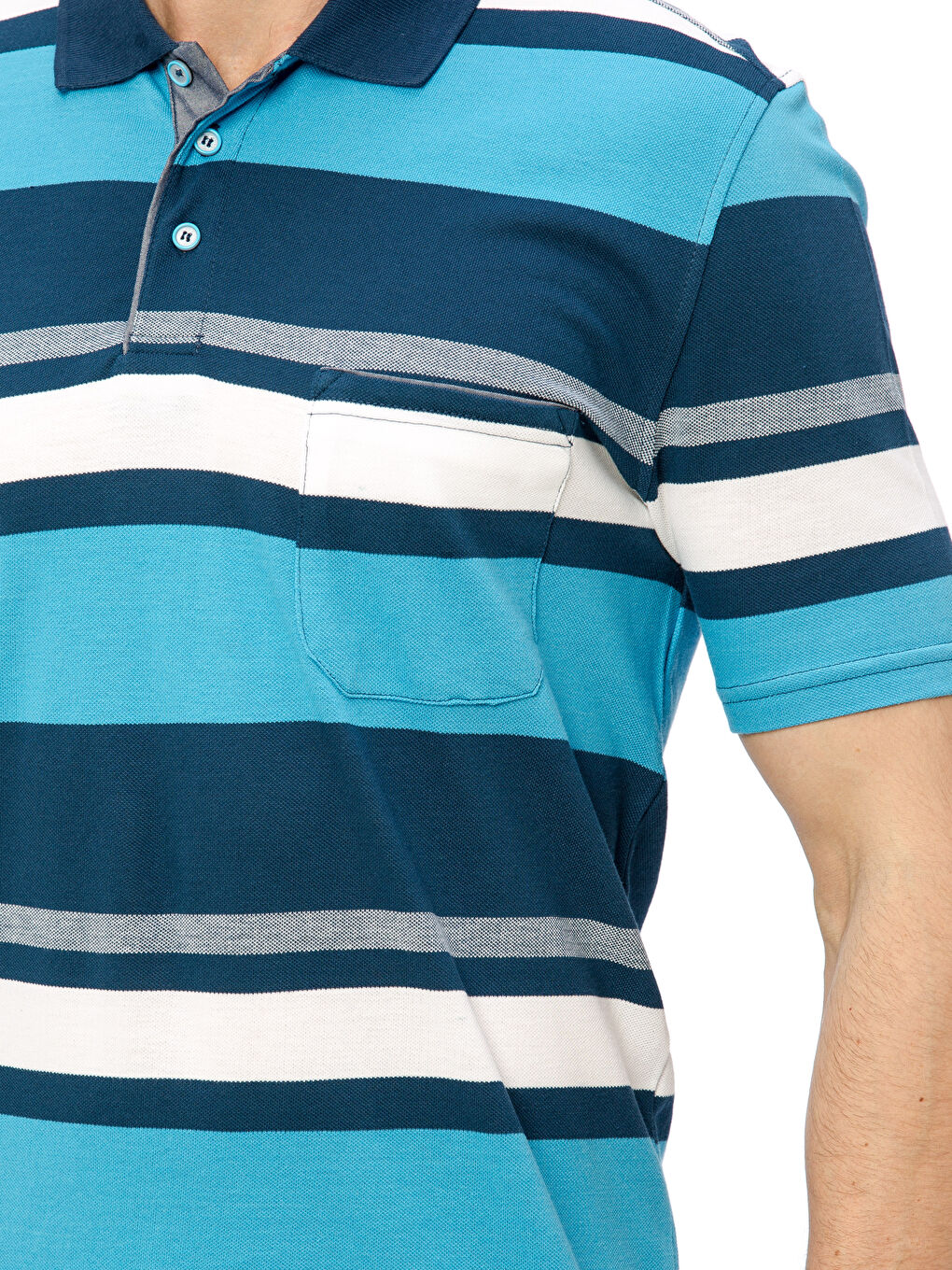 Beyaz-Açık Gri-Altın Tişört-3