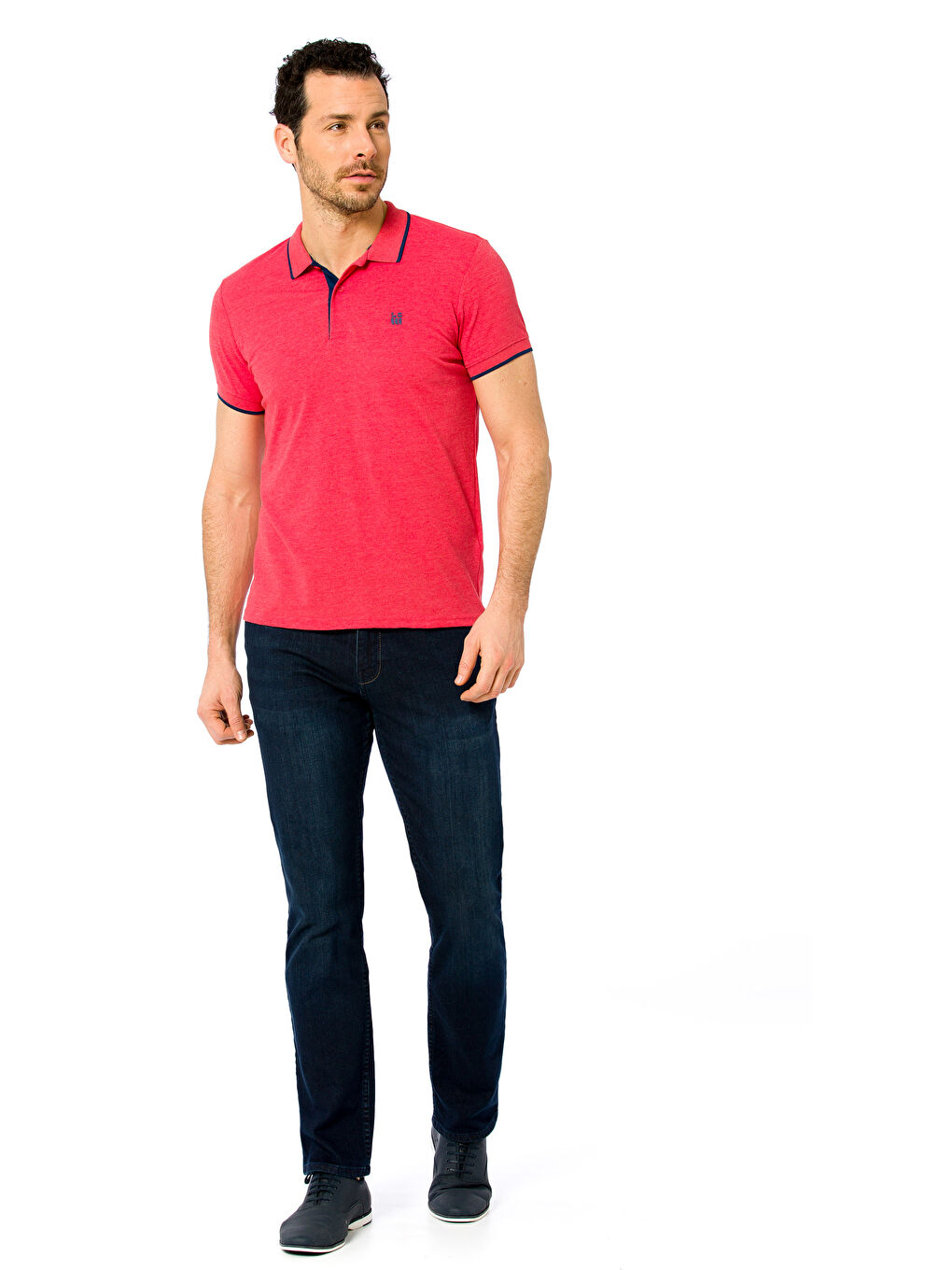 Polo Collar Slim Fit Pique Fabric Men's T-Shirt-3
