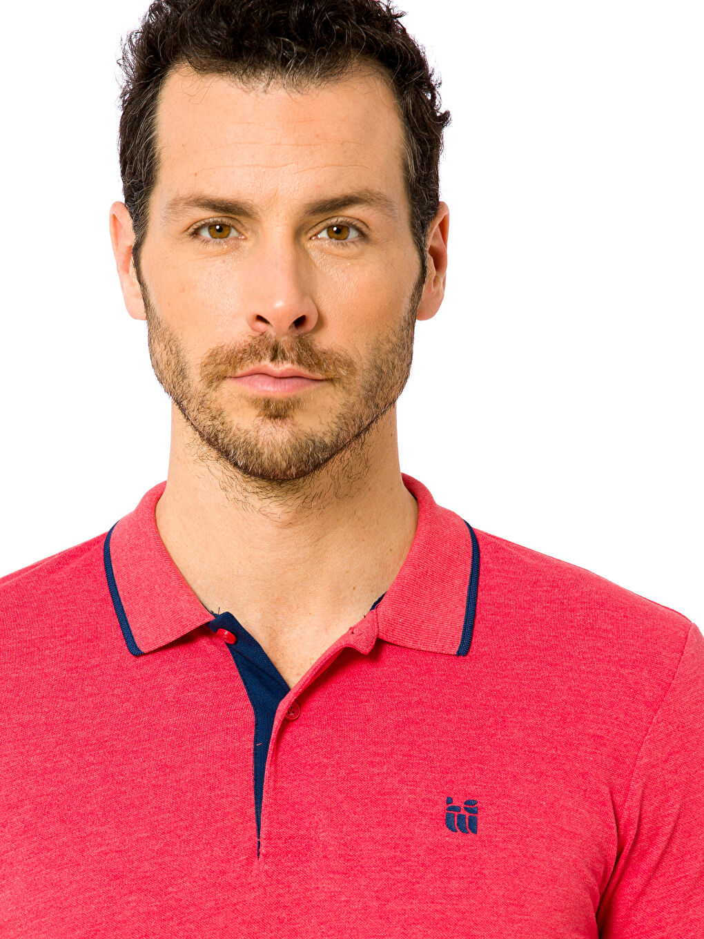 Polo Collar Slim Fit Pique Fabric Men's T-Shirt-4