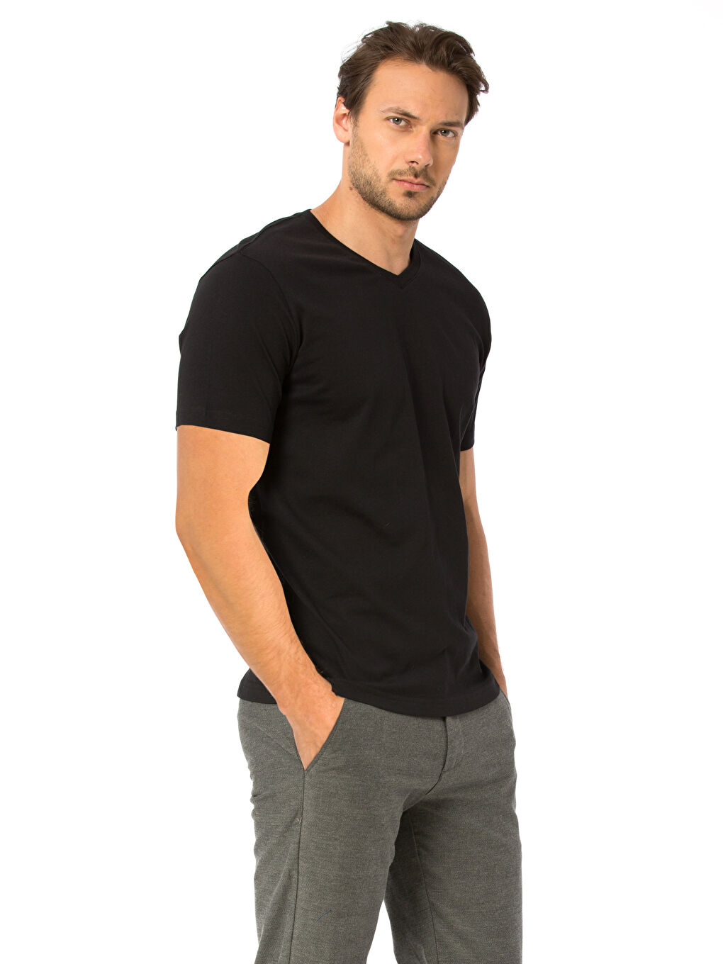 LCWAIKIKI Basic Man BLACK T-Shirt -8S0917Z8-L6T