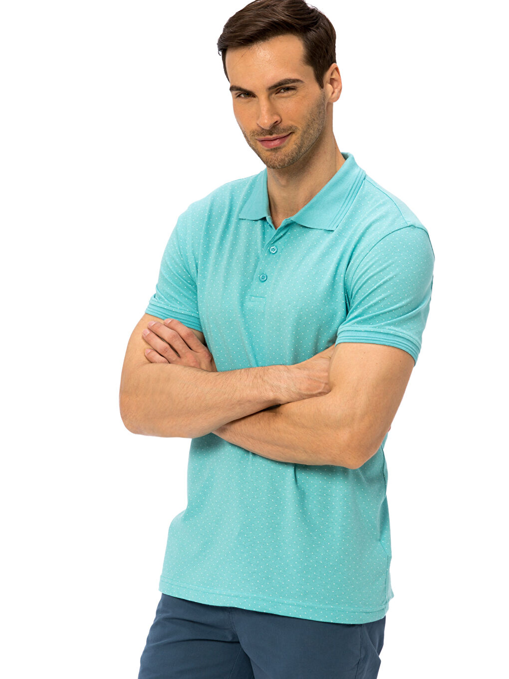 Мужчины Бирюзовый Футболка