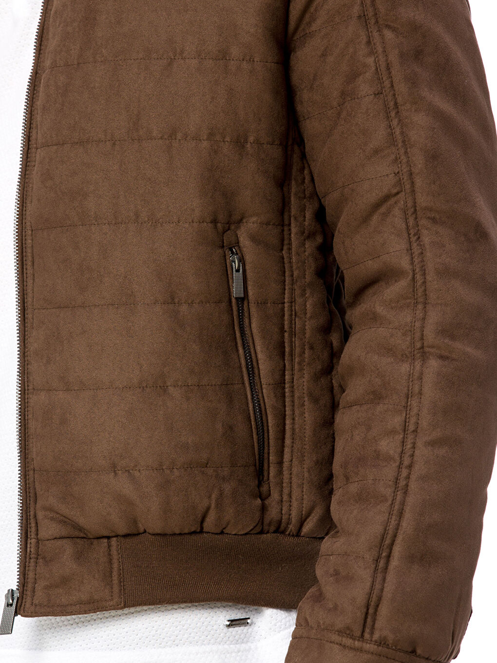 Kahverengi Kahverengı Deri Görünümlü Mont-4