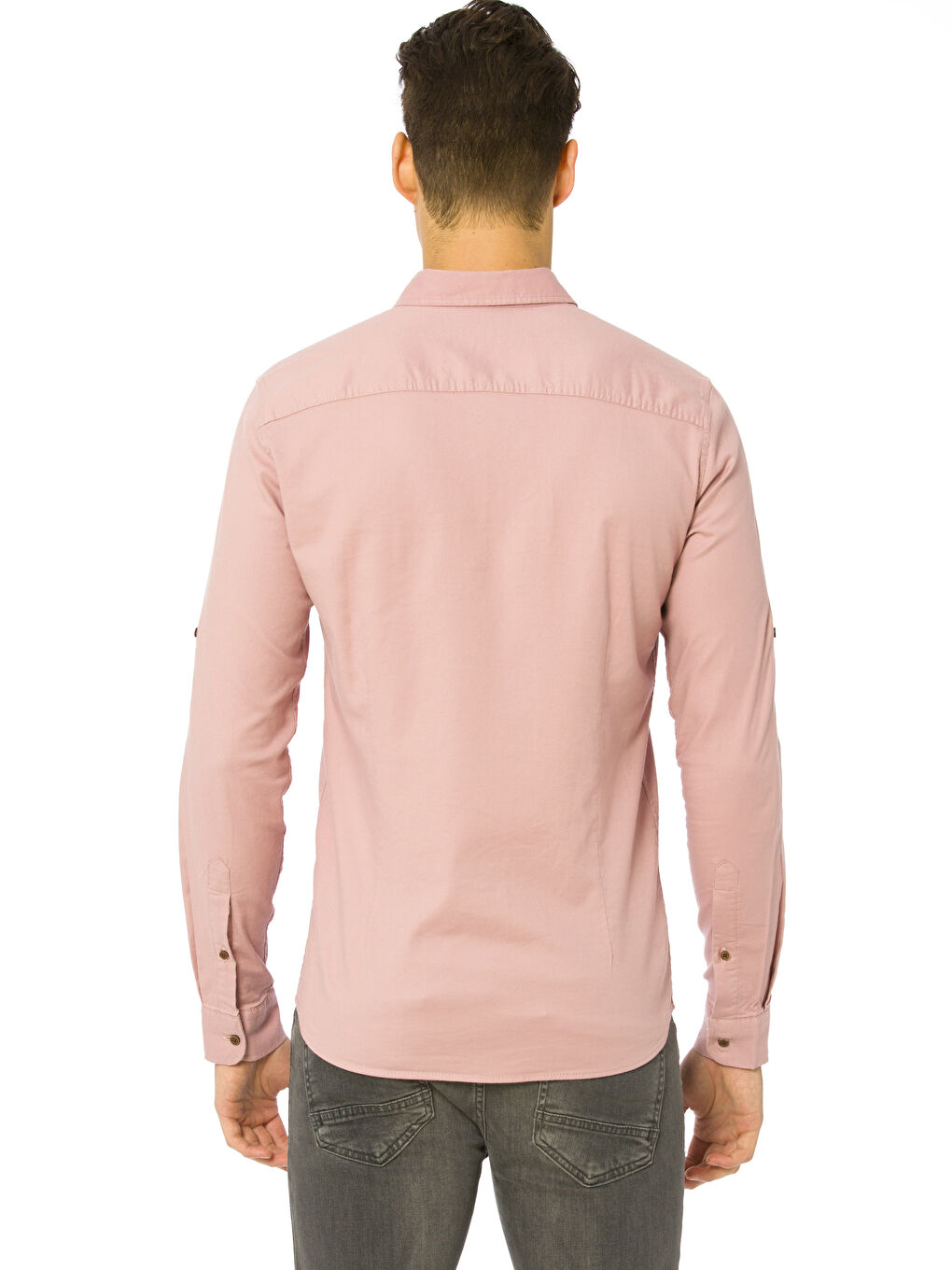 Экстра узкая рубашка с длинным рукавом из оксфордской ткани-1