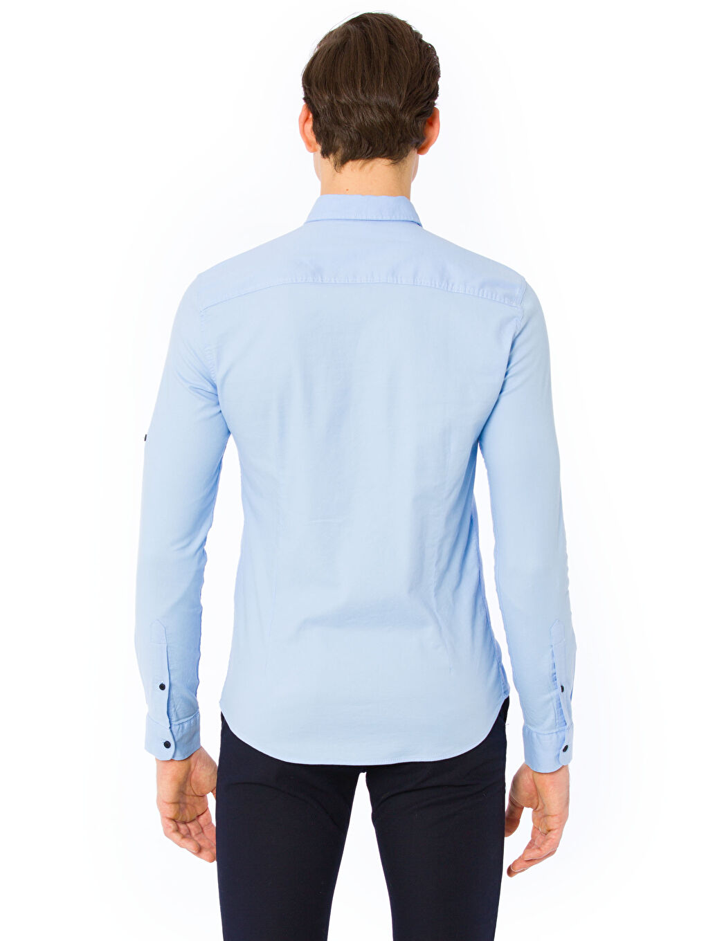 Экстра узкая рубашка с длинным рукавом из оксфордской ткани-1