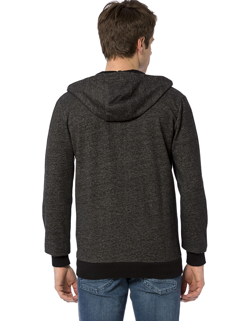 Мужчины Черный Толстовка на молнии-1