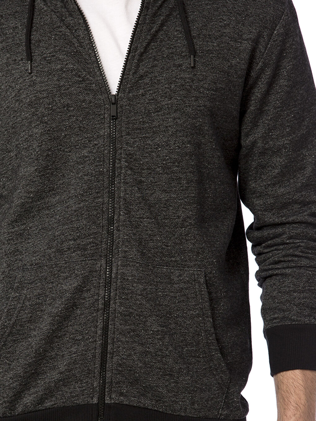 Мужчины Черный Толстовка на молнии-3