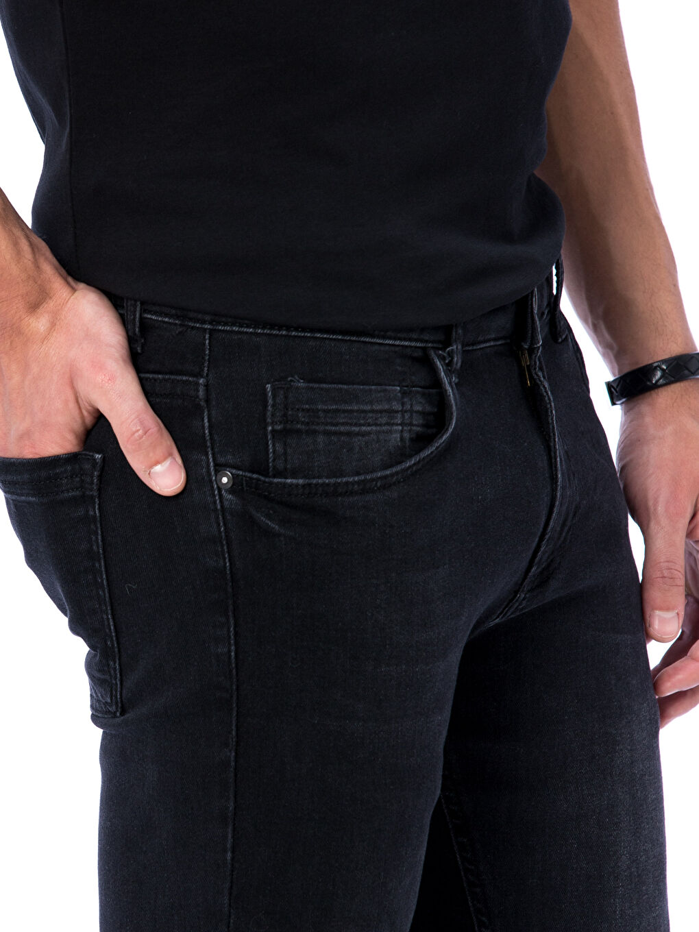 Siyah  Rodeo Jean Pantolon-3