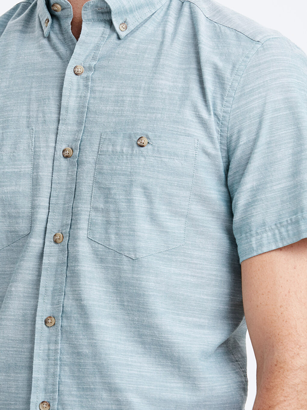 Regular Fit Short Sleeve Poplin Men's Shirt-3