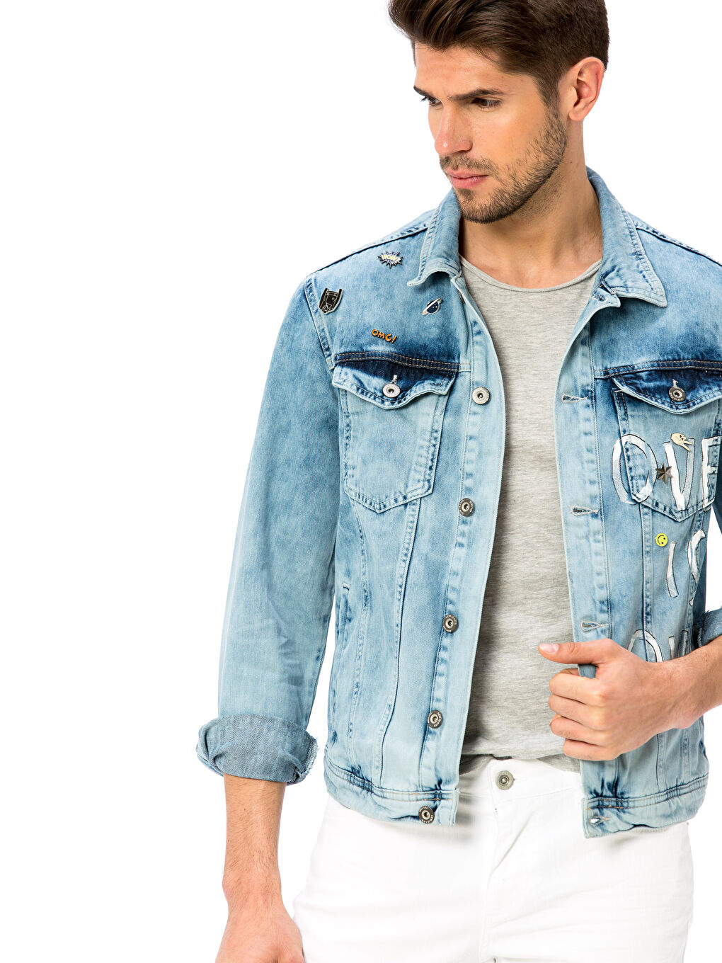 İndigo Standart Kalıp Erkek Jean Ceket