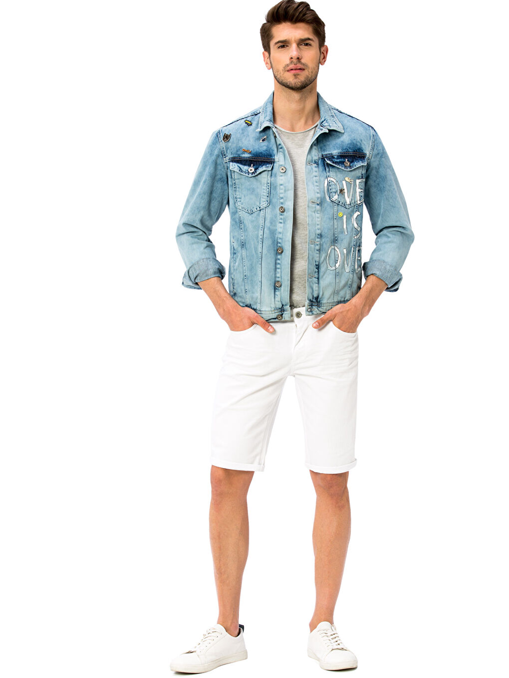 İndigo Standart Kalıp Erkek Jean Ceket-2