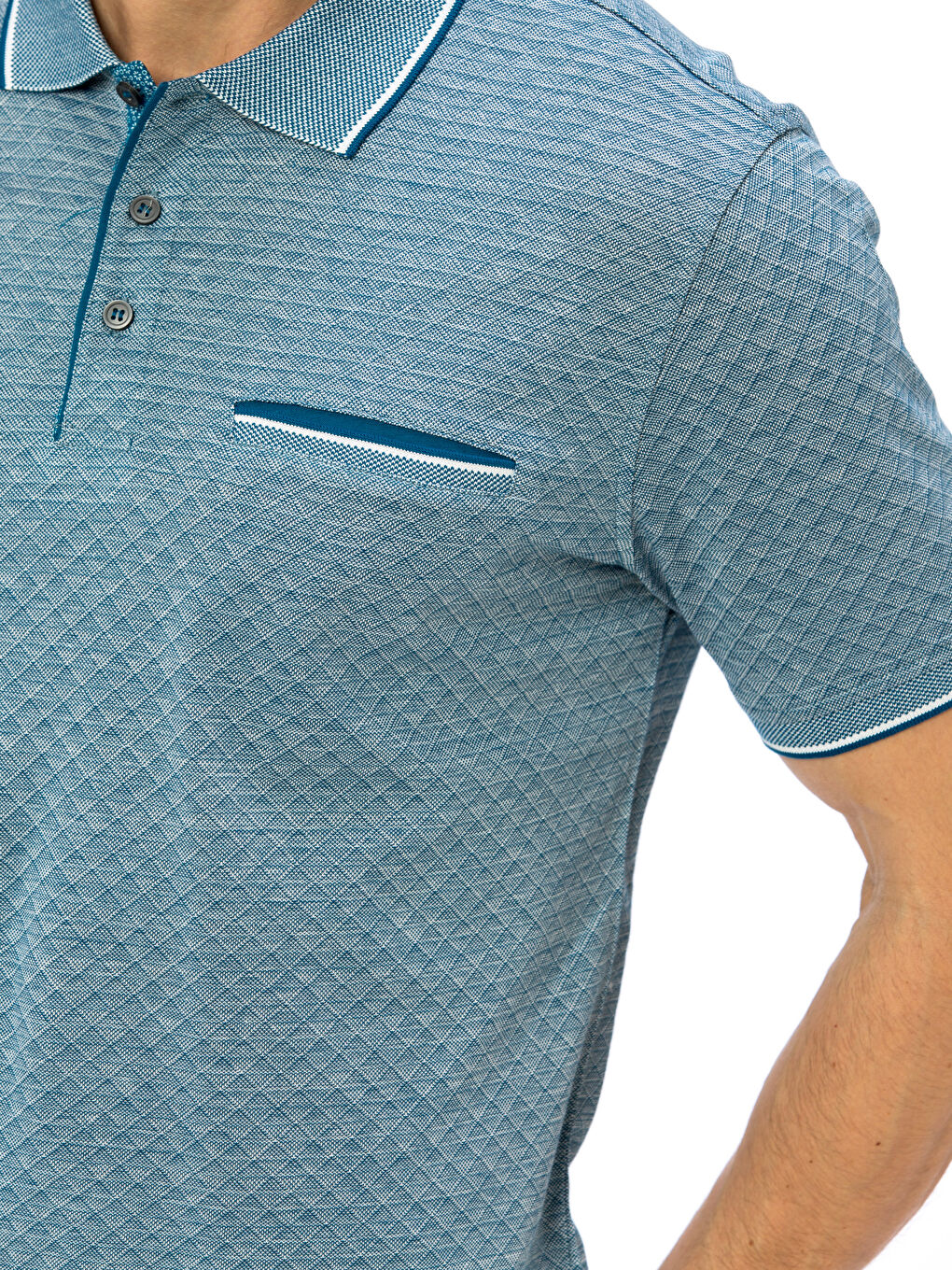 Мужчины Цвет петроль Футболка-3