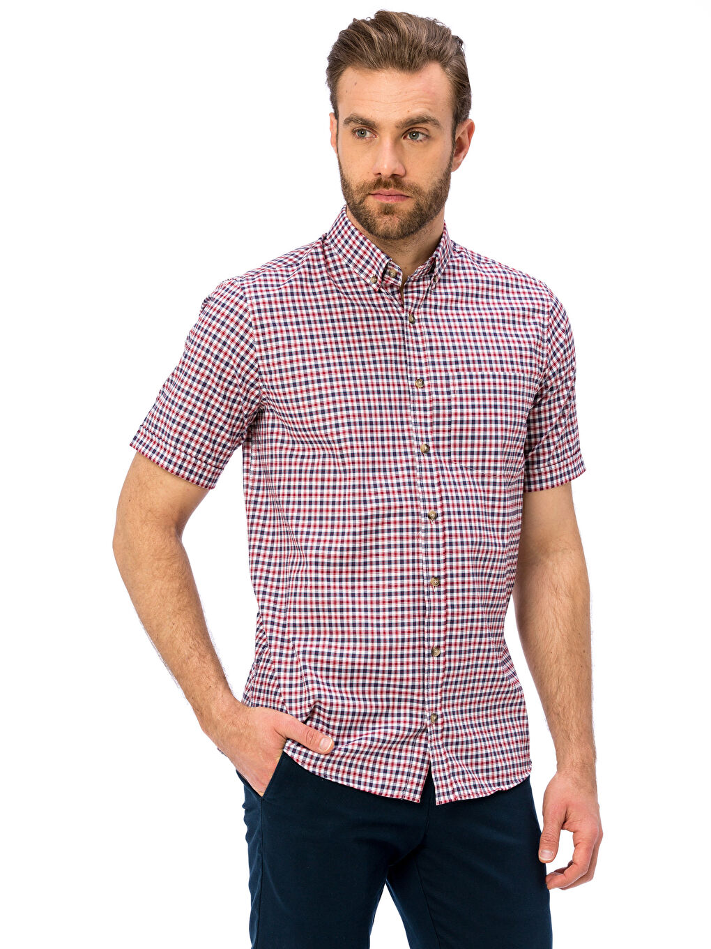 قميص أحمر رجال