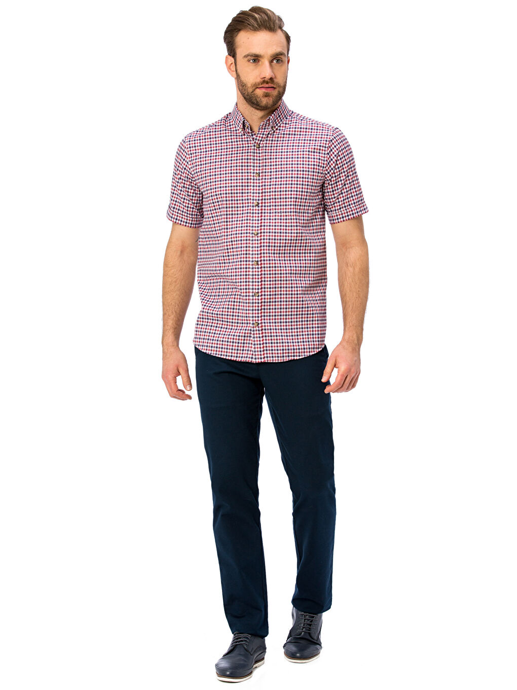 قميص أحمر رجال-2