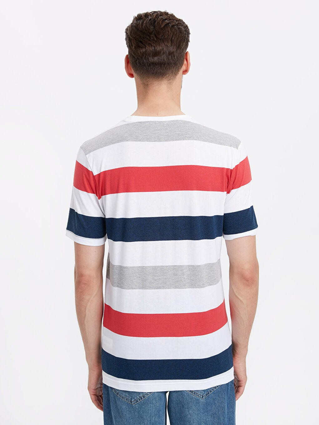 Turuncu Coral Strıped Tişört-1