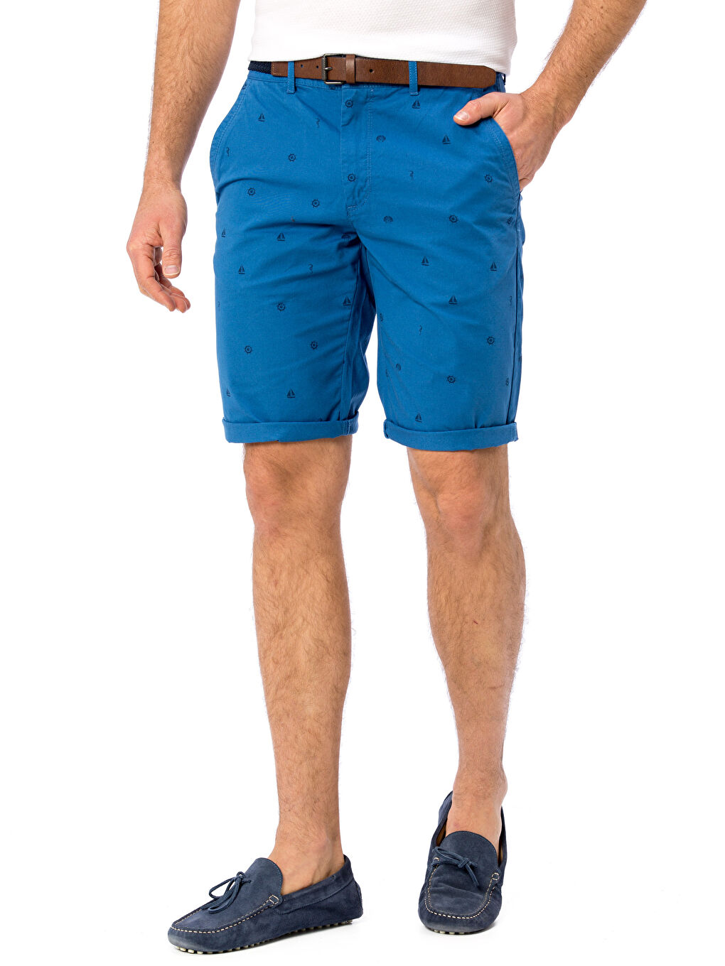 Mavi Standart Kalıp Erkek Şort-1