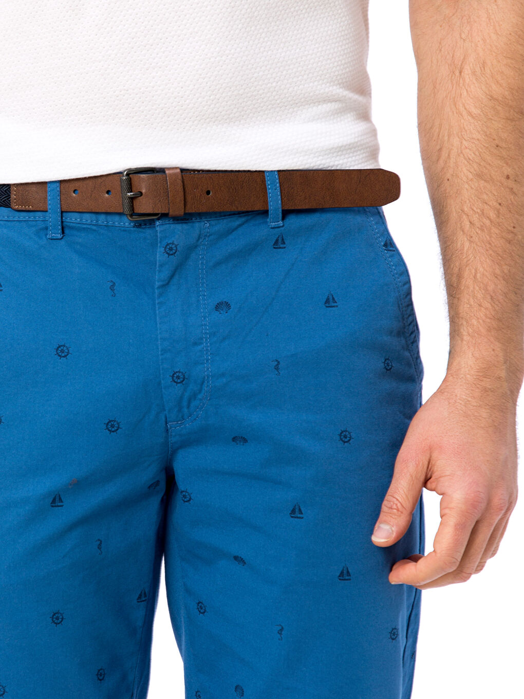 Mavi Standart Kalıp Erkek Şort-3