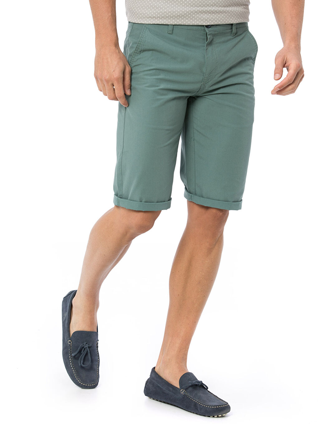 Yeşil Standart Kalıp Erkek Şort-1