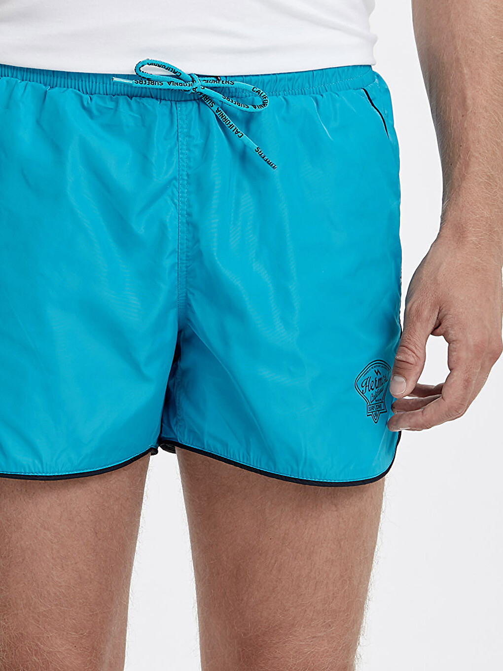 Man Turquoise Swimming Shorts-2