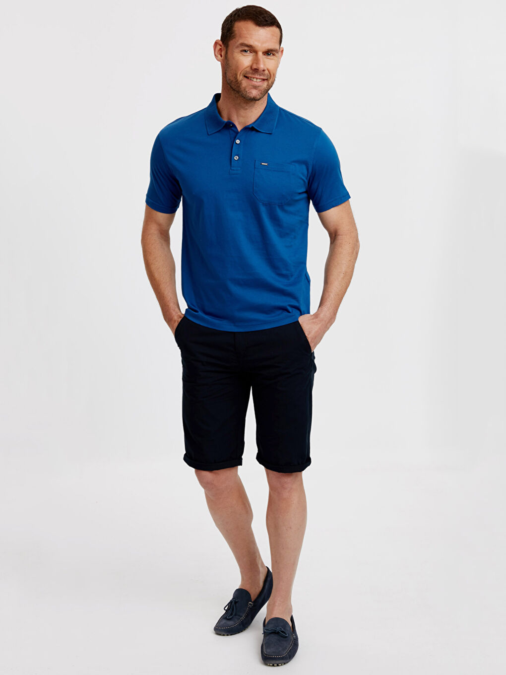 تيشيرت رجالي بياقة بولو بأكمام قصيرة من جيرسي-2