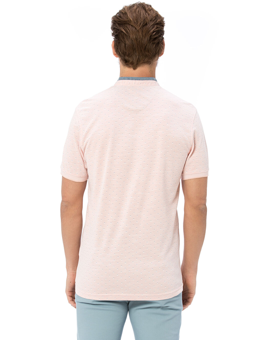 Mercan Hakim Yaka Kısa Kollu Erkek Tişört-1