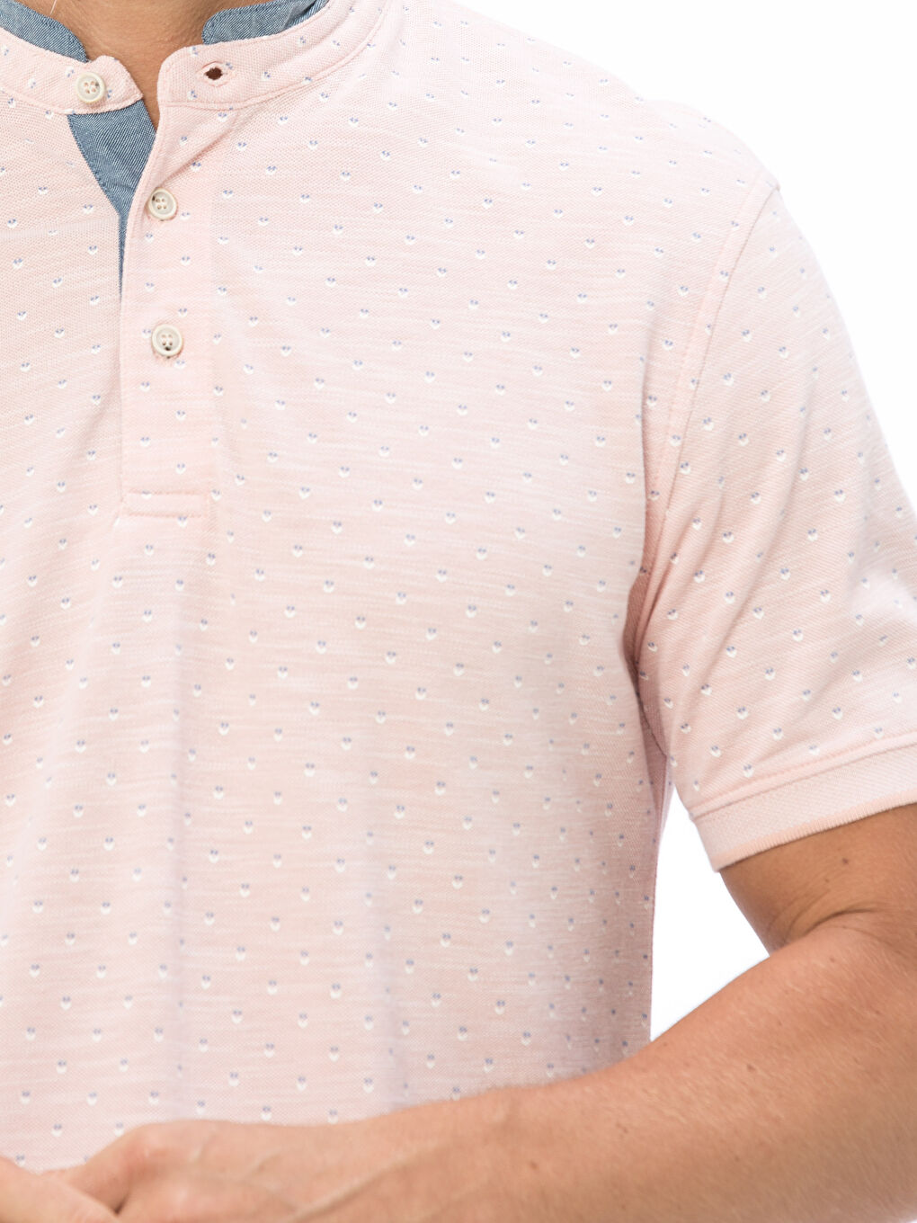 Mercan Hakim Yaka Kısa Kollu Erkek Tişört-3