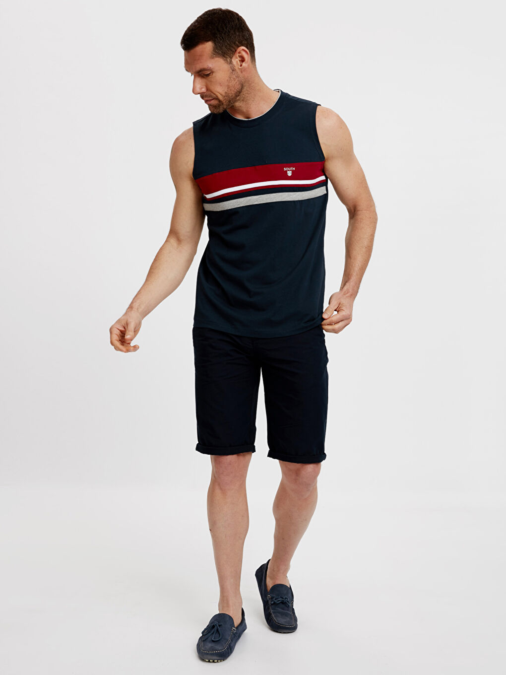 Crew Neck Jersey Men's Sleeveless T-Shirt-2