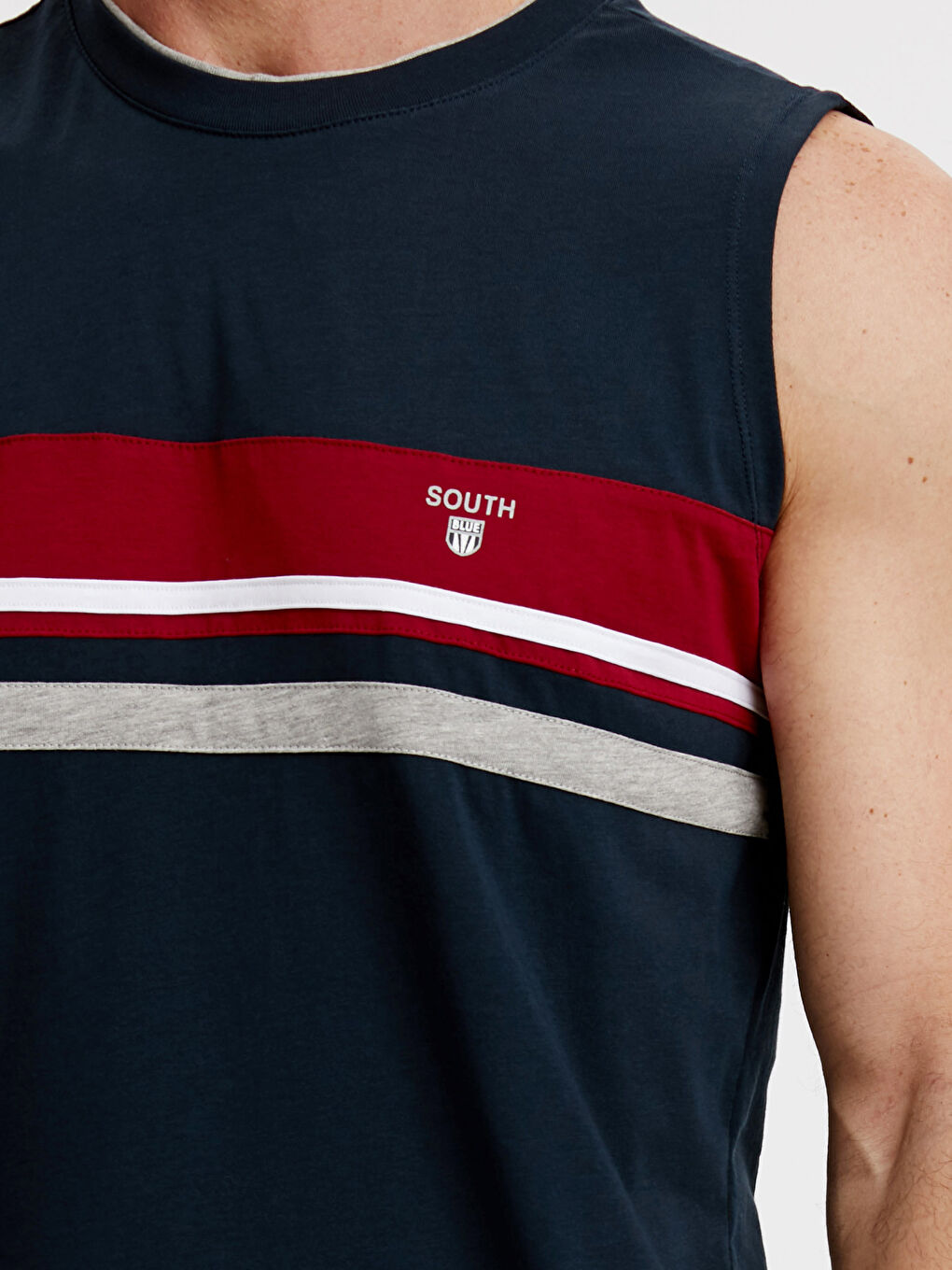 Crew Neck Jersey Men's Sleeveless T-Shirt-3