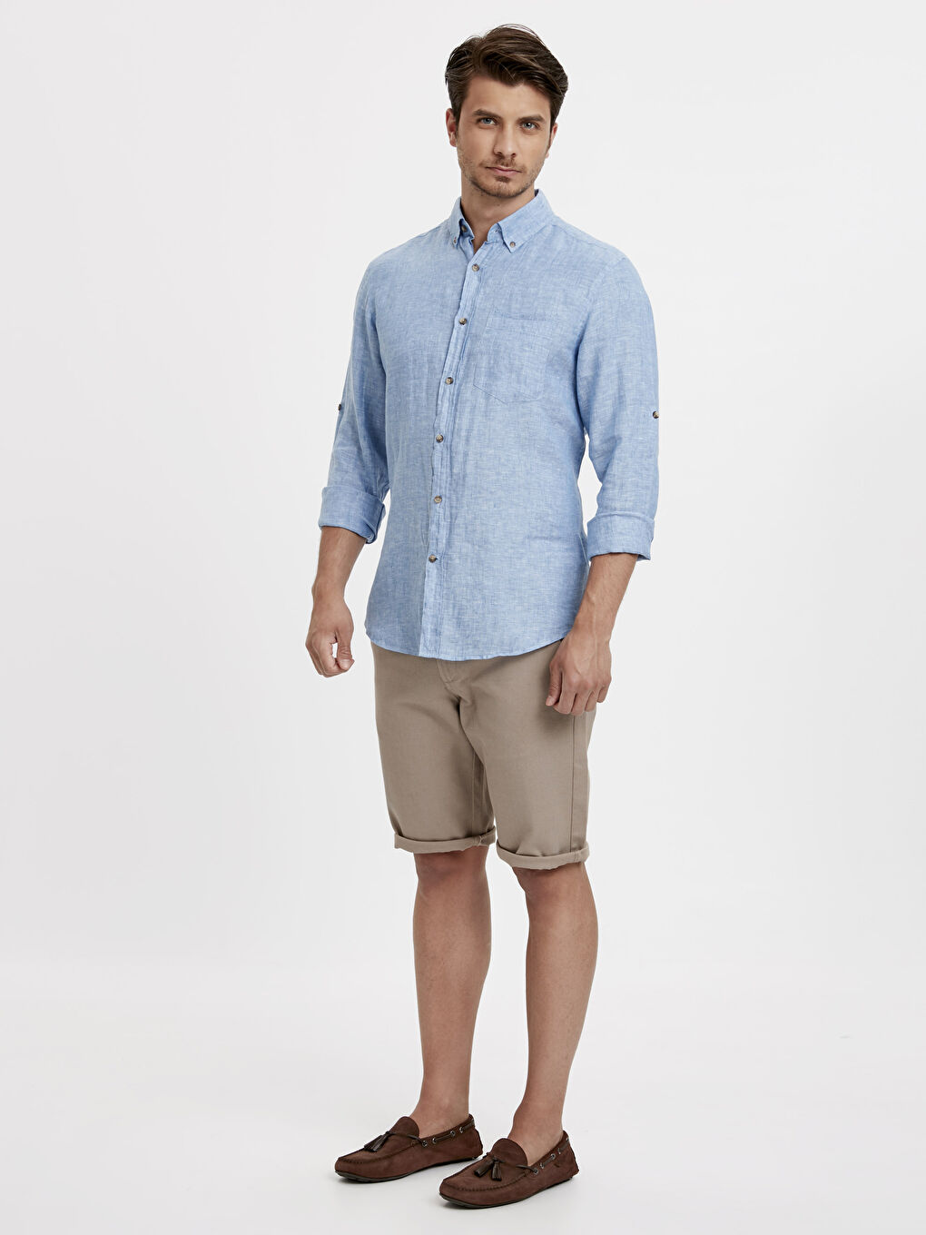 LCWAIKIKI Basic Man BLUE Shirt -8S8197Z8-CUN