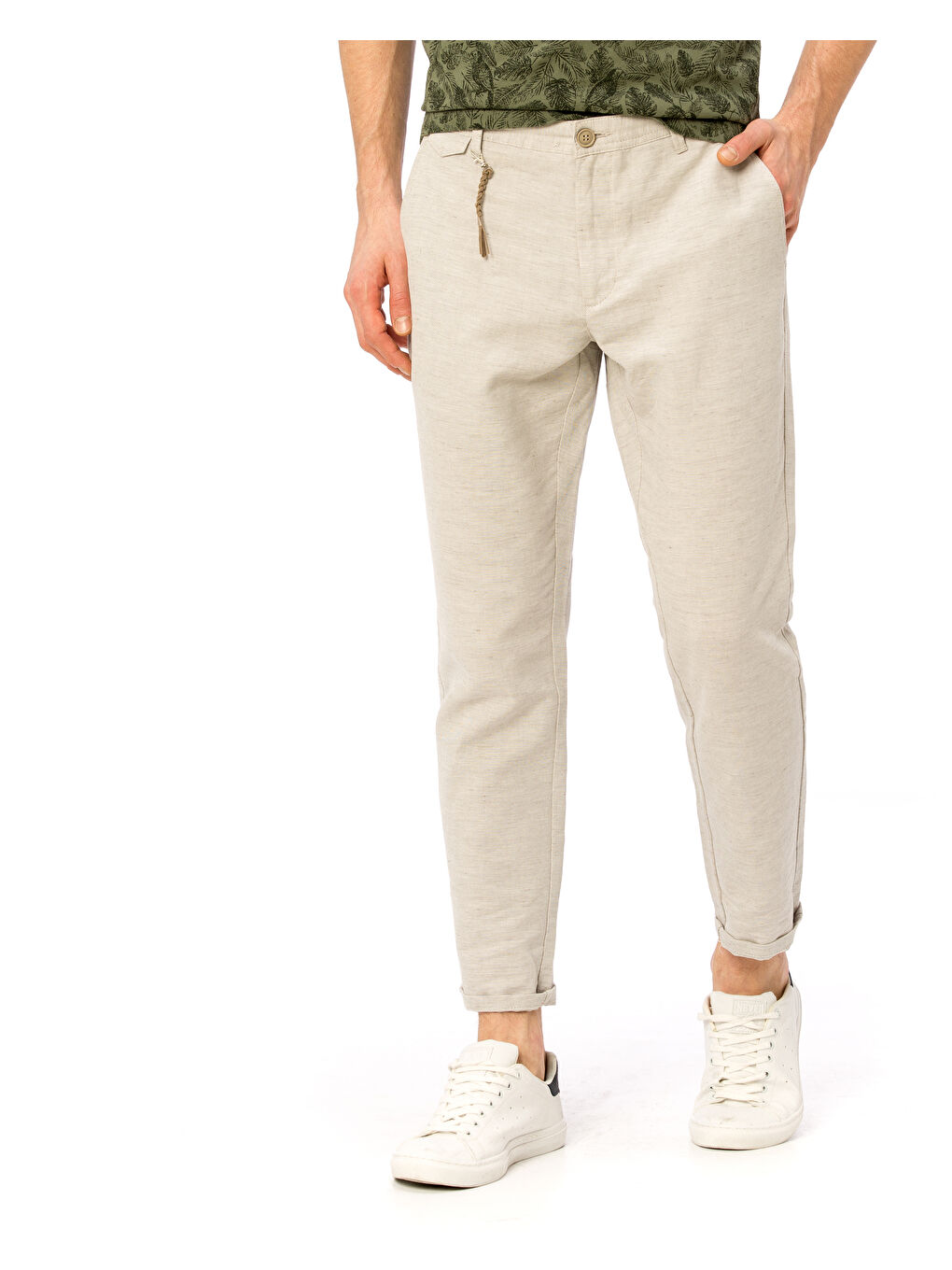 Мужчины Бежевый Брюки-2