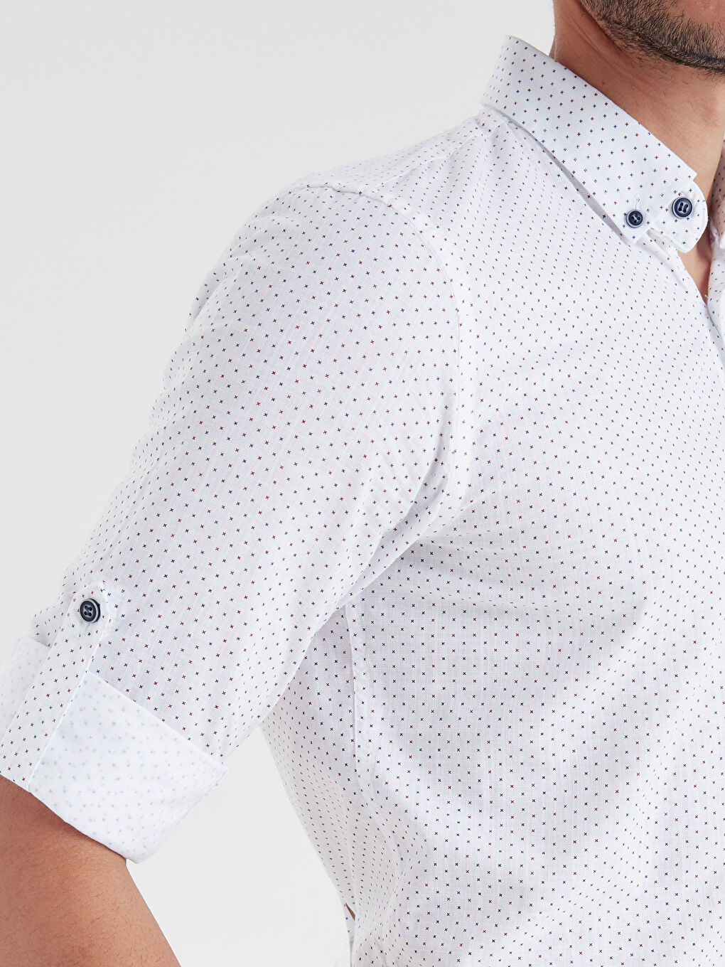 Kırmızı Baskılı Gömlek-3