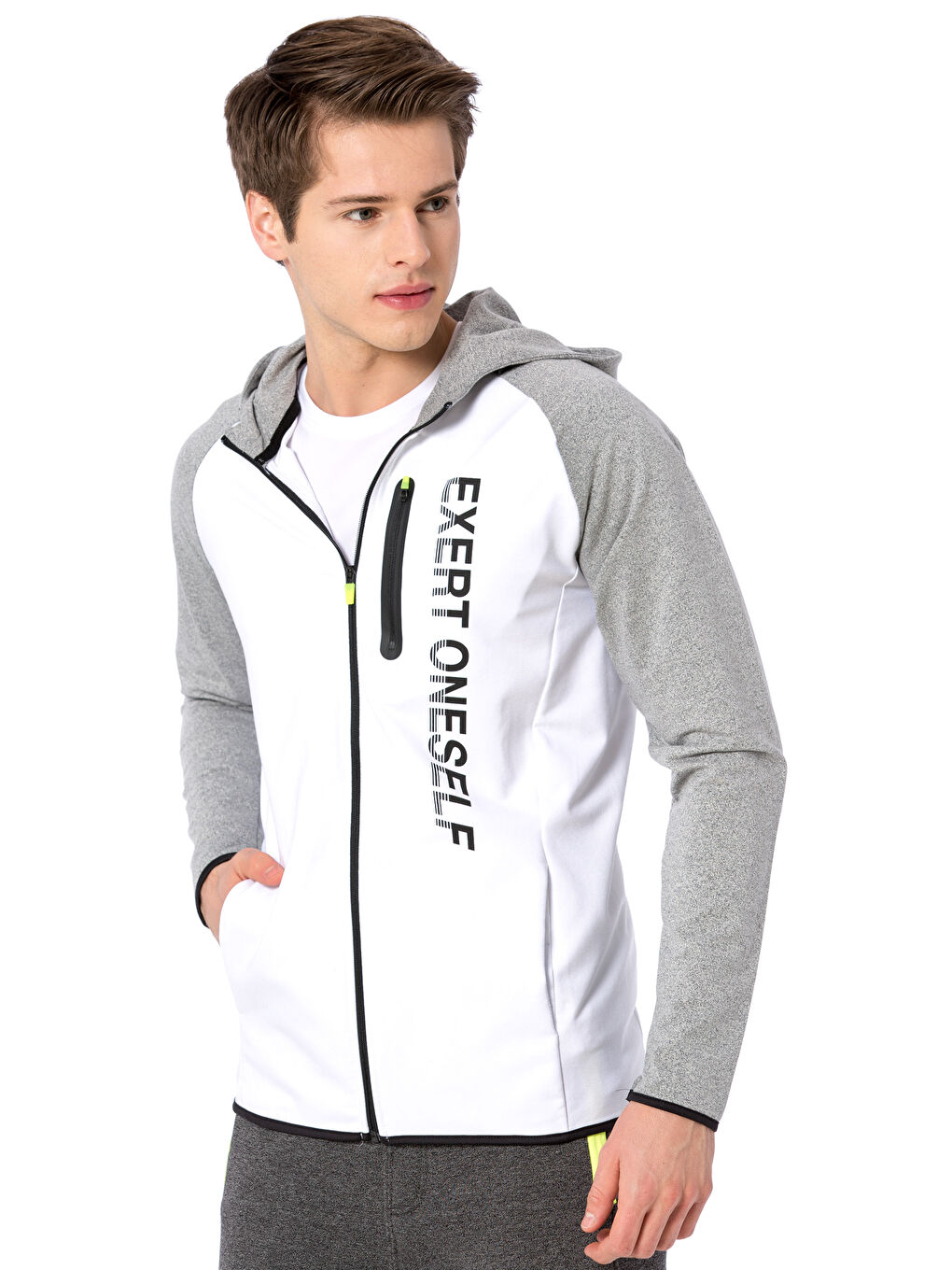 XSIDE ACTIVE Man WHITE Zip-Up Sweatshirt -8S9265Z8-J5F