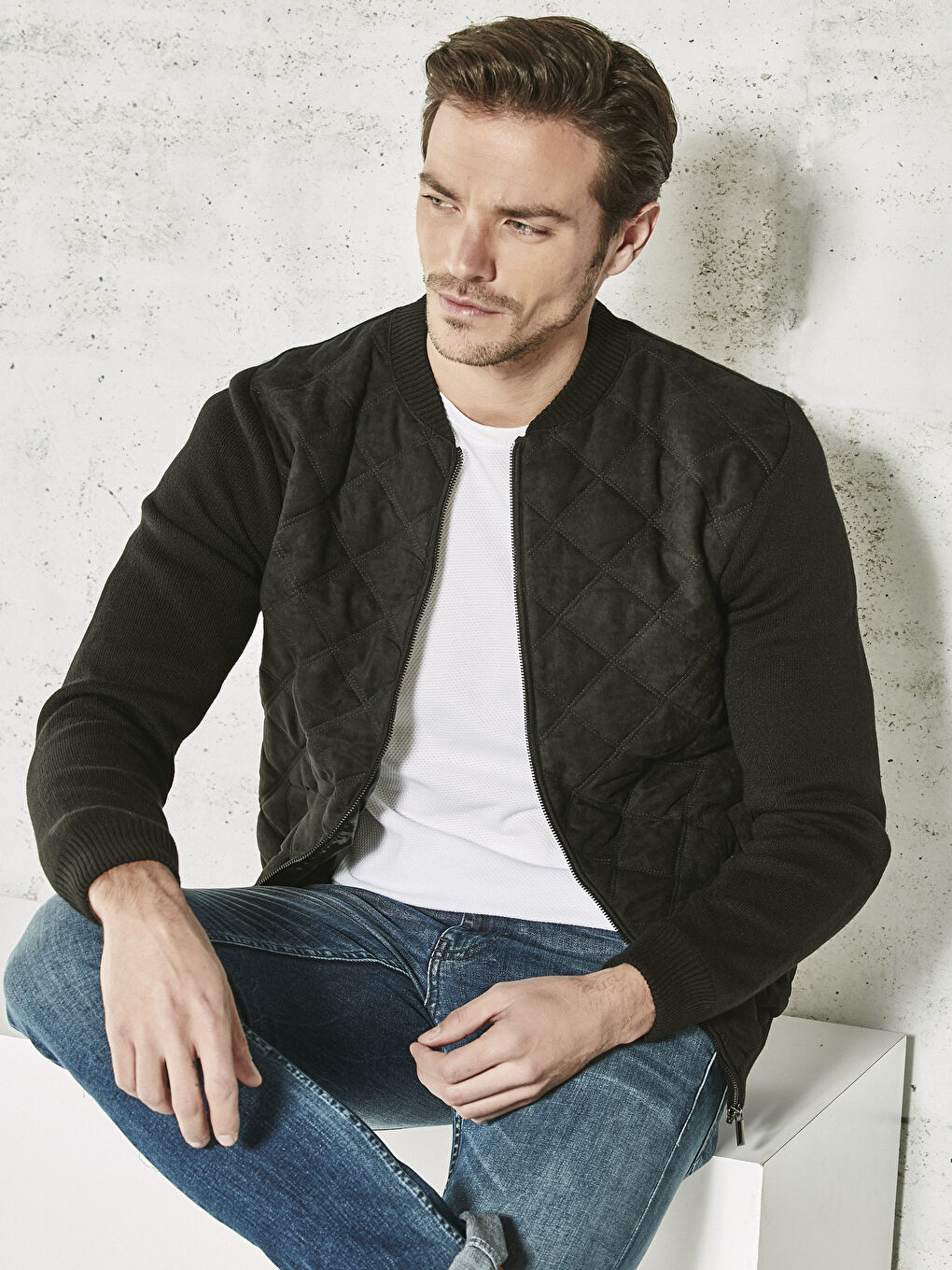 Quilted Bomber Cardigan-1