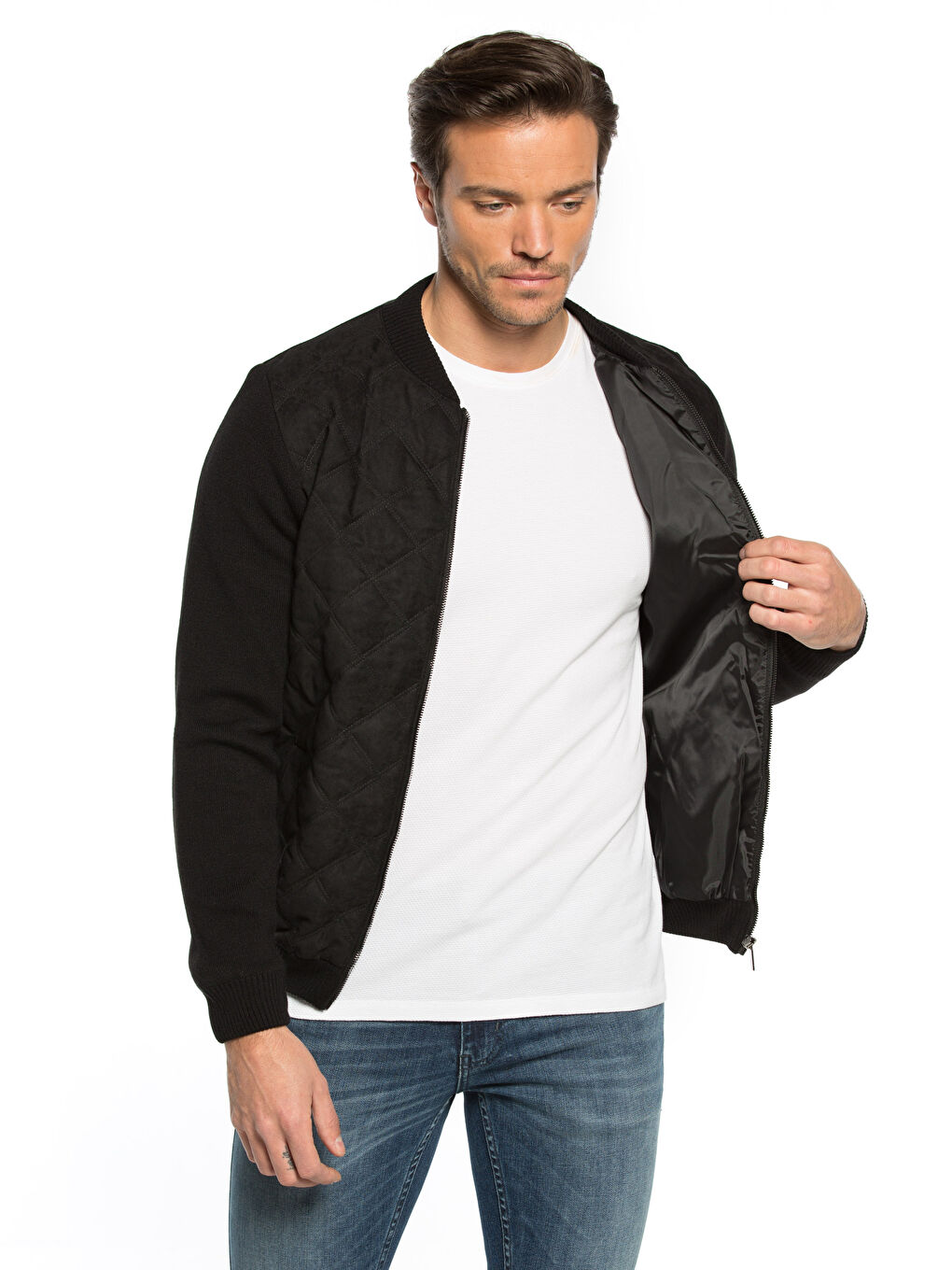 Quilted Bomber Cardigan-2