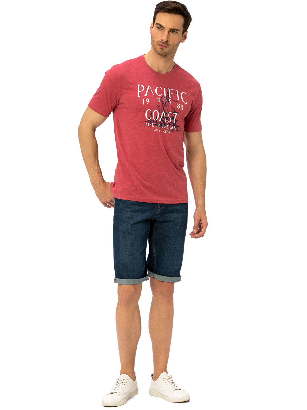 Turuncu Mercan Melanj Tişört-2