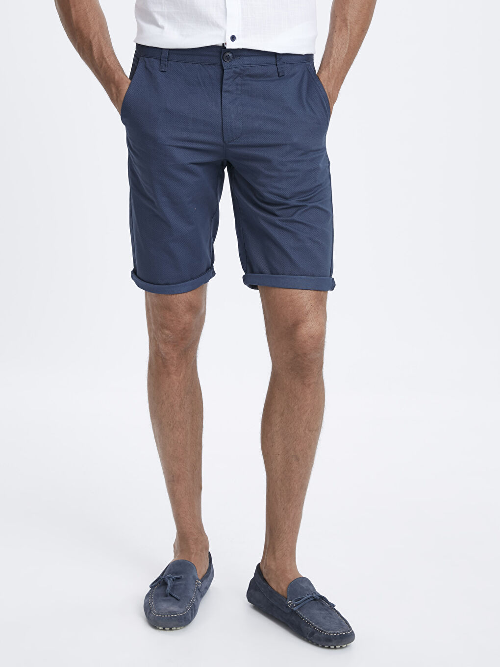 Mavi Standart Kalıp Erkek Şort-1