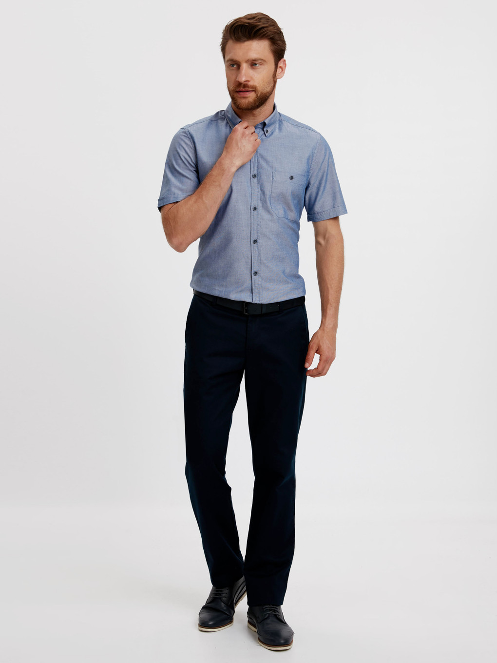 İndigo Slim Fit Kısa Kollu Erkek Gömlek-2