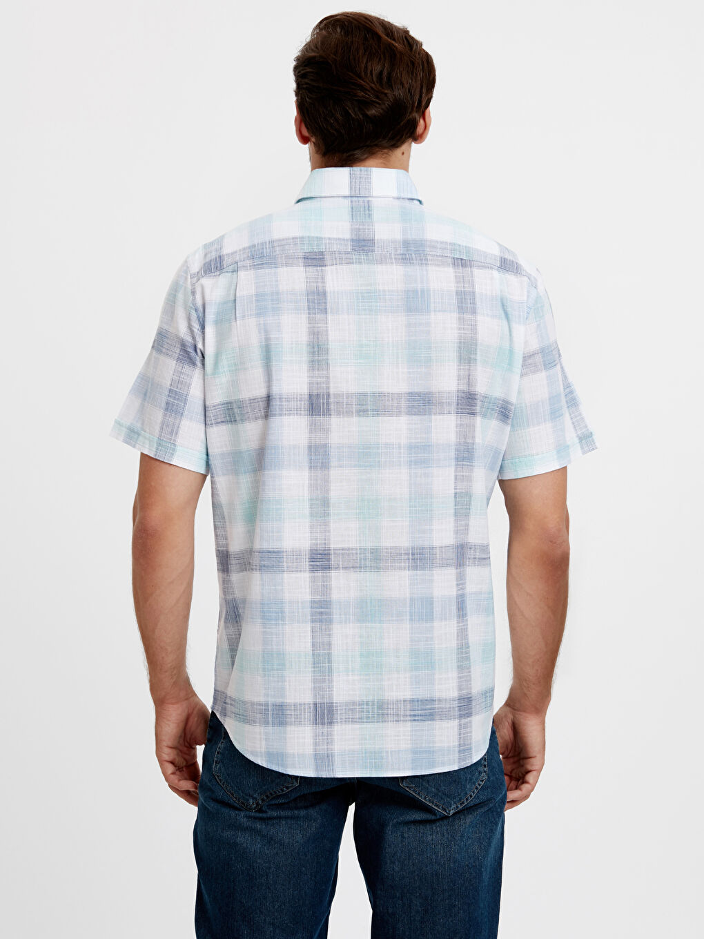 Regular Fit Short Sleeve Poplin Men's Shirt-1