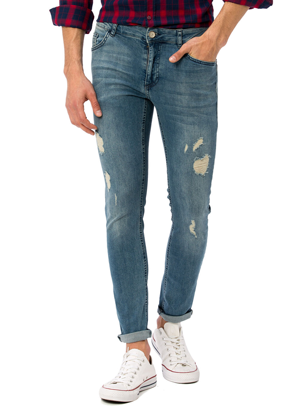 Orta İndigo Rodeo Jean Pantolon-1