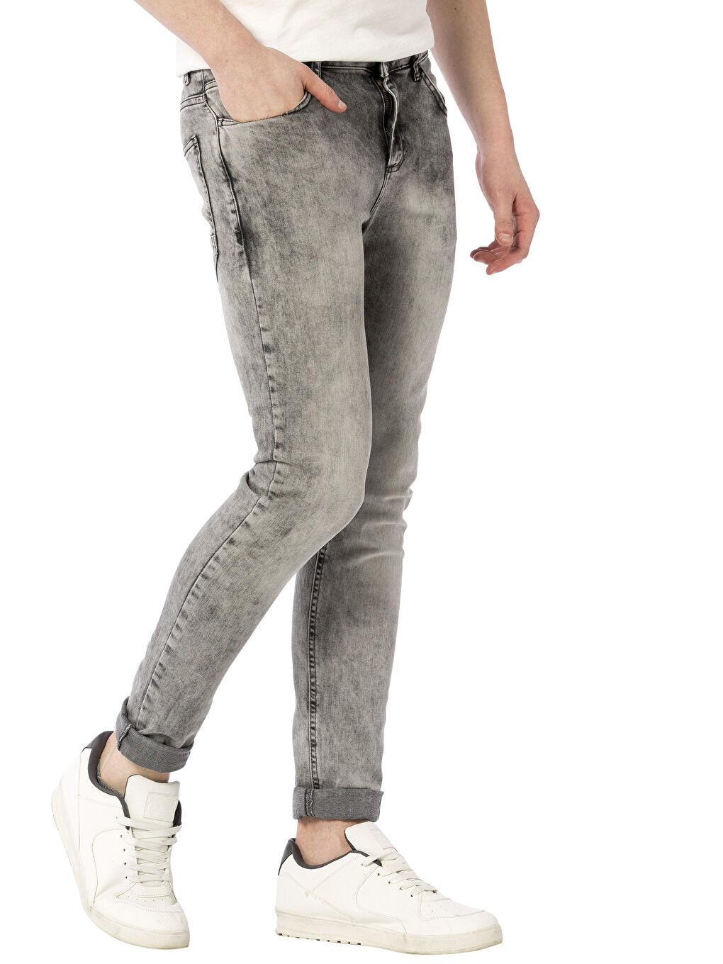 Gri Rodeo Jean Pantolon-2