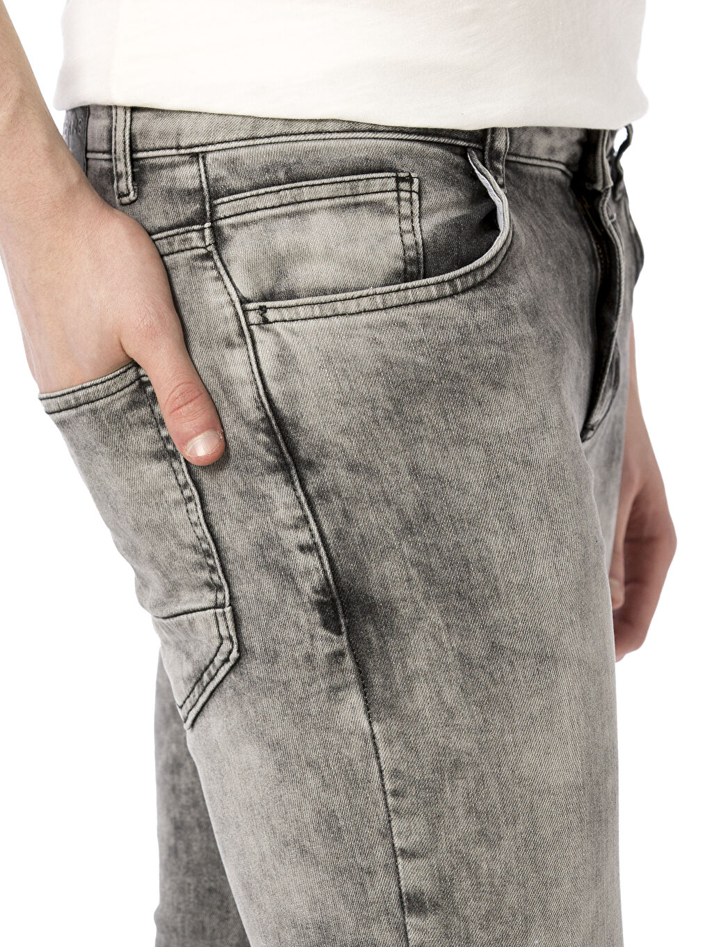 Gri Rodeo Jean Pantolon-3