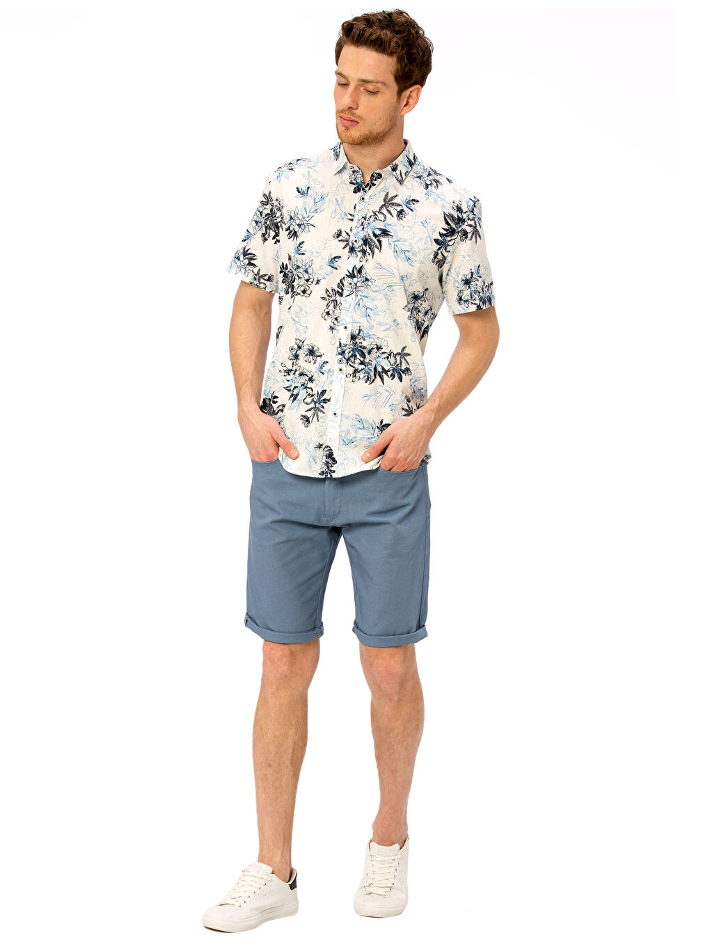 Мужчины Белый Рубашка-3