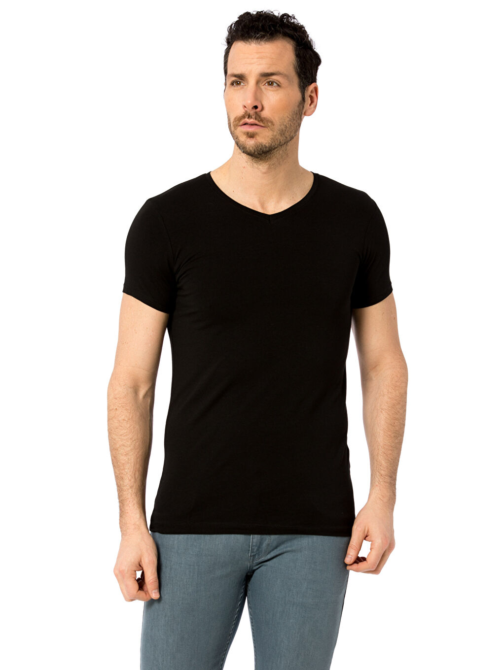 Мужчины Черный Футболка