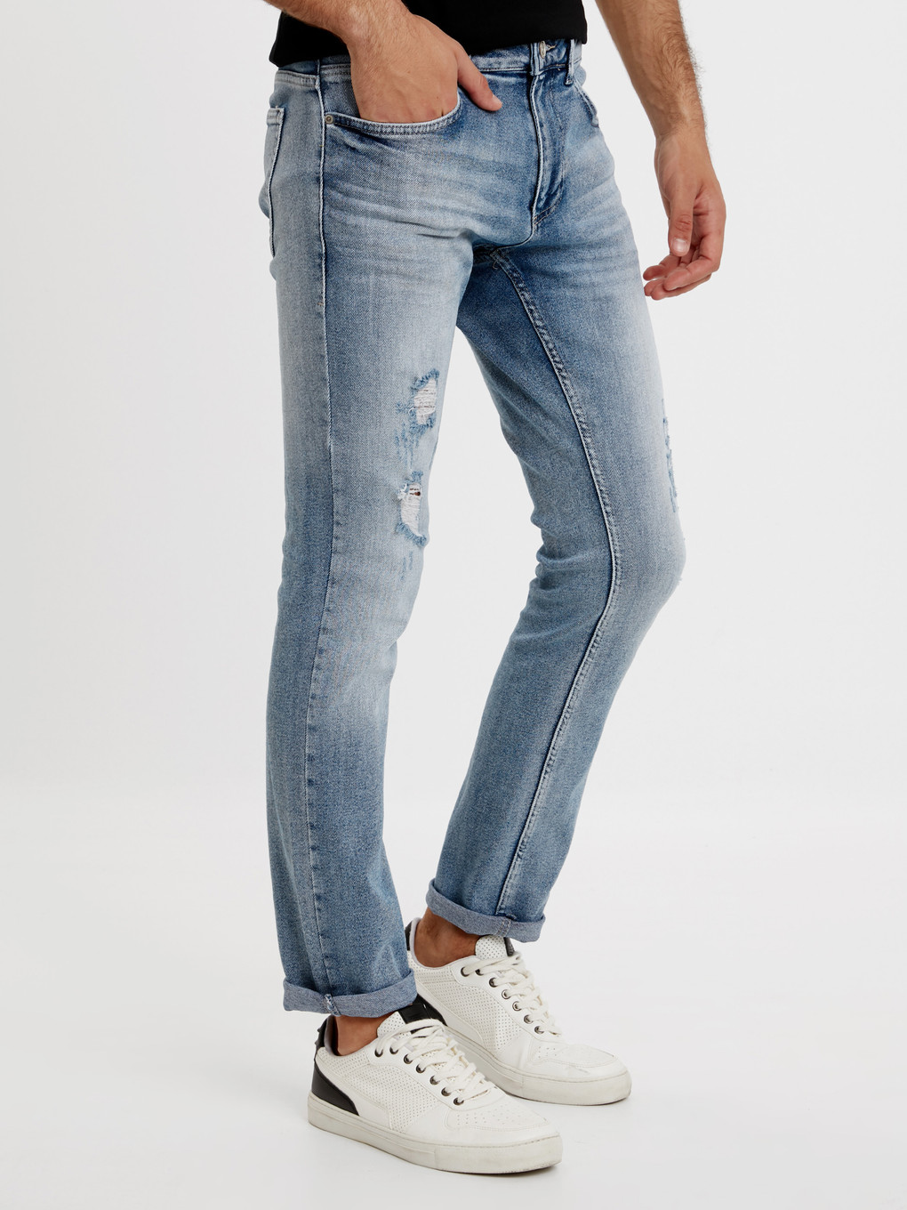 Açık İndigo Rodeo Jean Pantolon-1